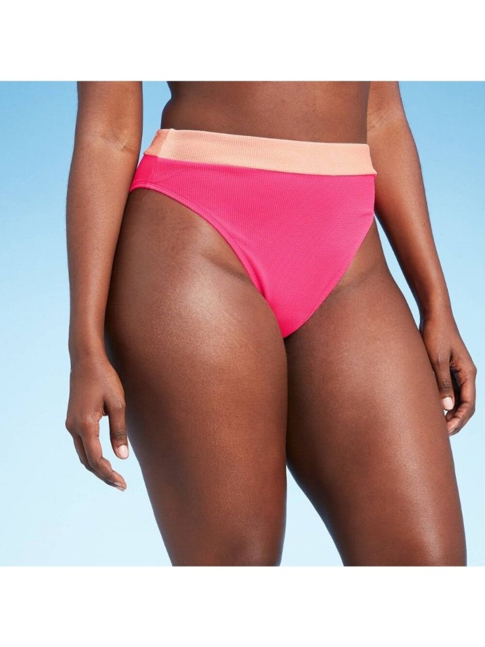 Xhilaration Juniors Textured Cheeky High Leg High Waist Bikini Bottom XL